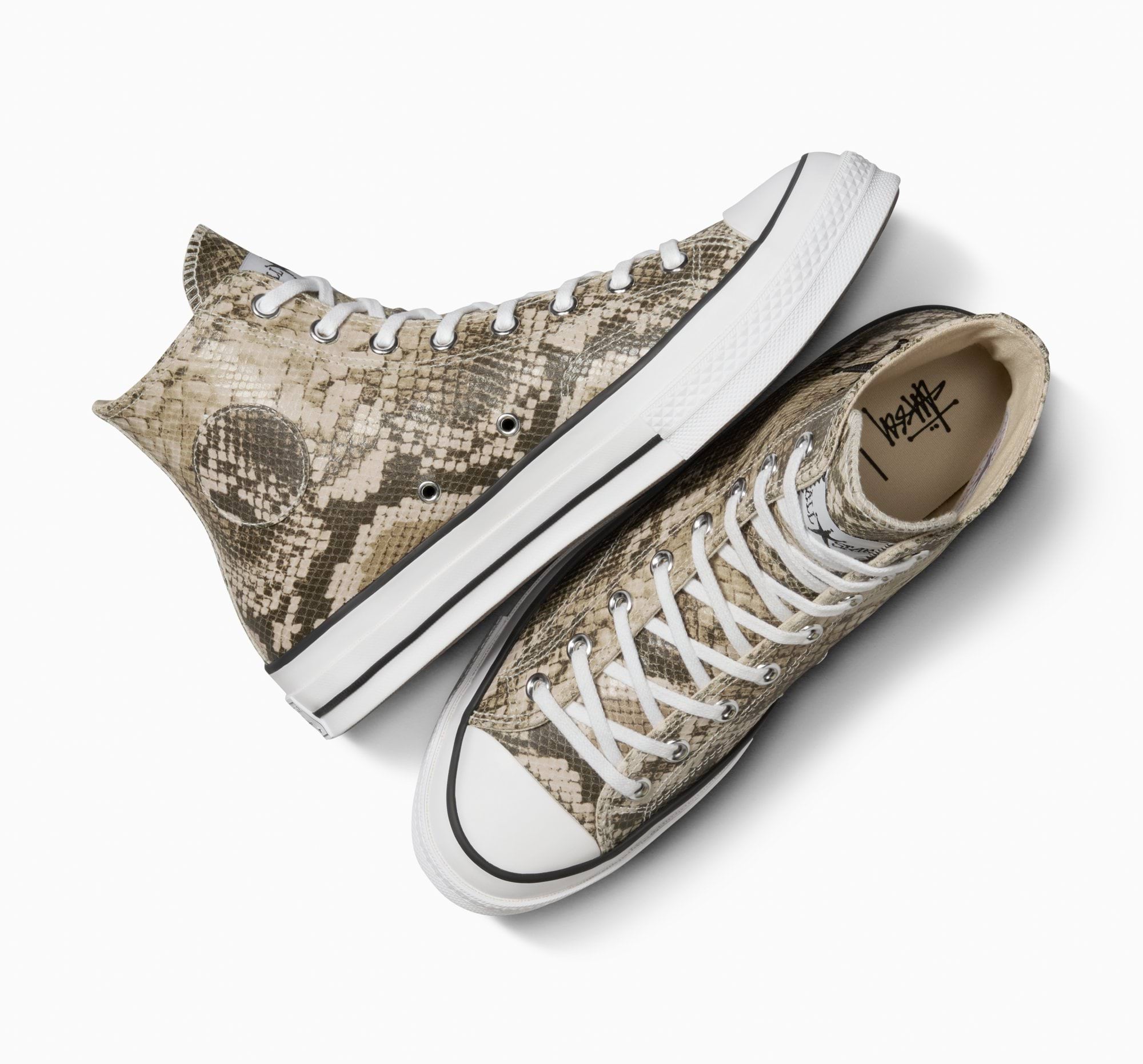 Converse x Stüssy Chuck 70 Snakeskin Grey/Black/Egret A11674C
