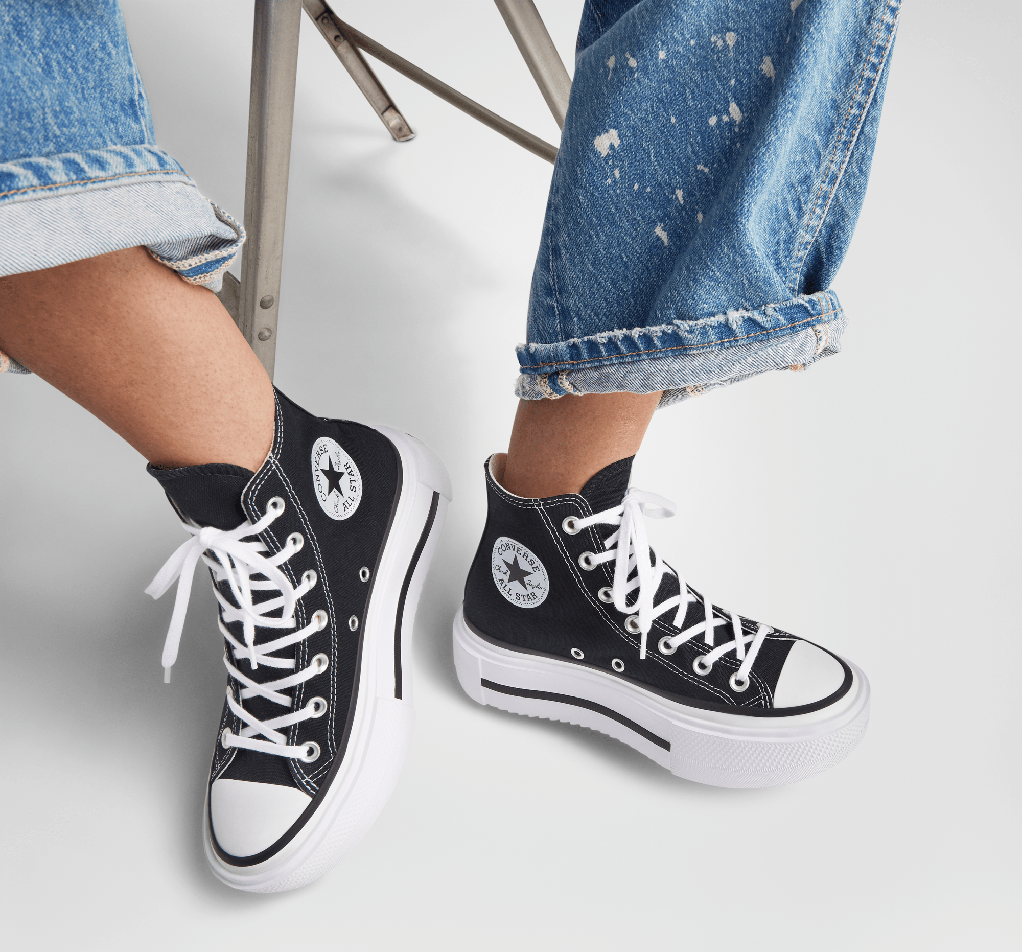 Chuck Taylor All Star Lift Double Stack Black/White/Black A12975C