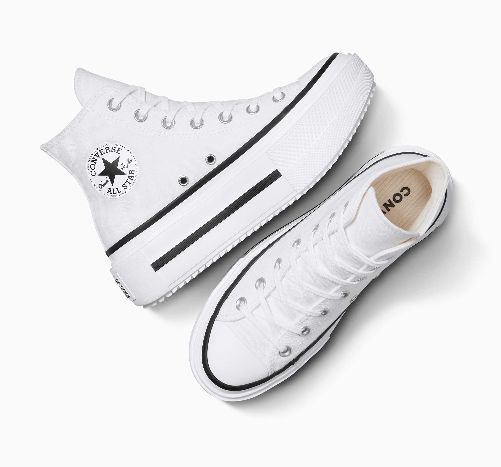 Chuck Taylor All Star Lift Double Stack White/Black/White A12976C Chuck Taylor All Star Lift Double Stack White/Black/White A12976C